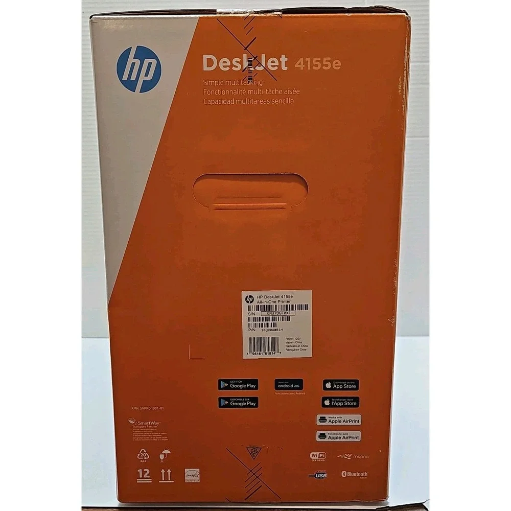 HP DeskJet 4155e All-in-One Wireless Color Inkjet Printer Scanner Copier NEW
